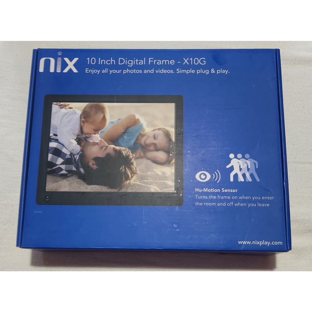 Nix 10" Widescreen Digital Photo Frame HD X10G - Black Motion Sensor NEW